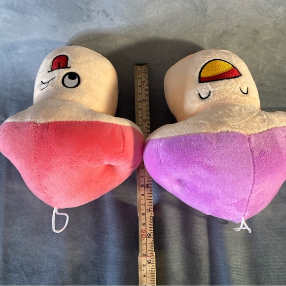 Mushroom Plush Duo Pink & Purple Hanging Display Happy Face Office Car Deco - Picture 13 of 13